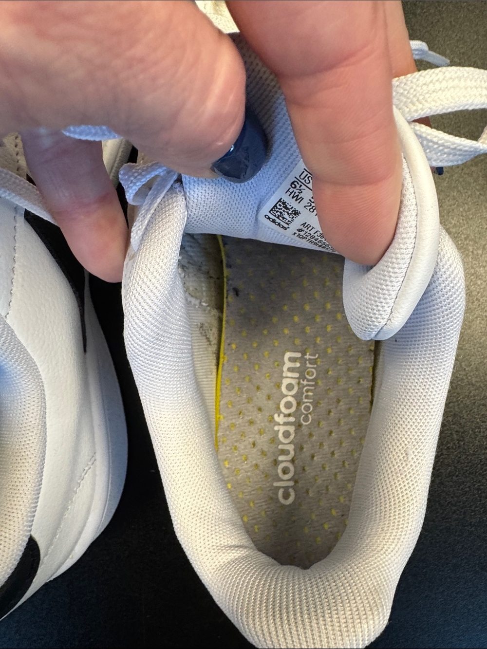 adidas White Low-Top Sneakers with Black Three-Stripes - Picture 9 of 10